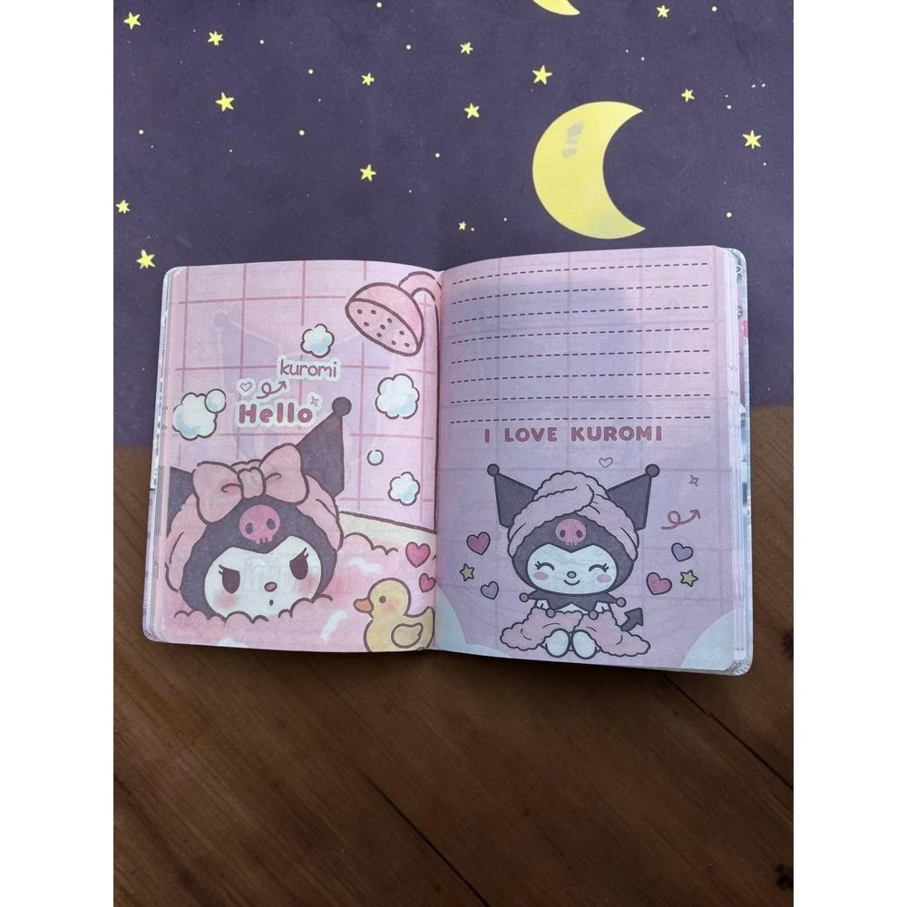 Sanrio Kuromi A5 Journal Notebook Cafe Theme Padded Cover Pink Purple 6x8
